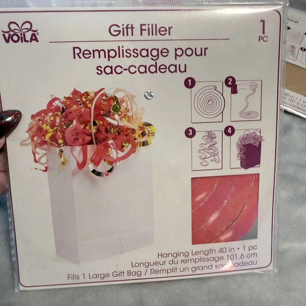 Voila Spiral Gift Bag Filler Lot of 9 New Sealed Assorted Colors 40 Inch